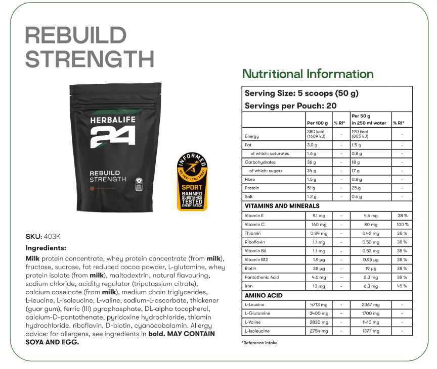Herbalife 24 Rebuild Strength Chocolate 1000 g
