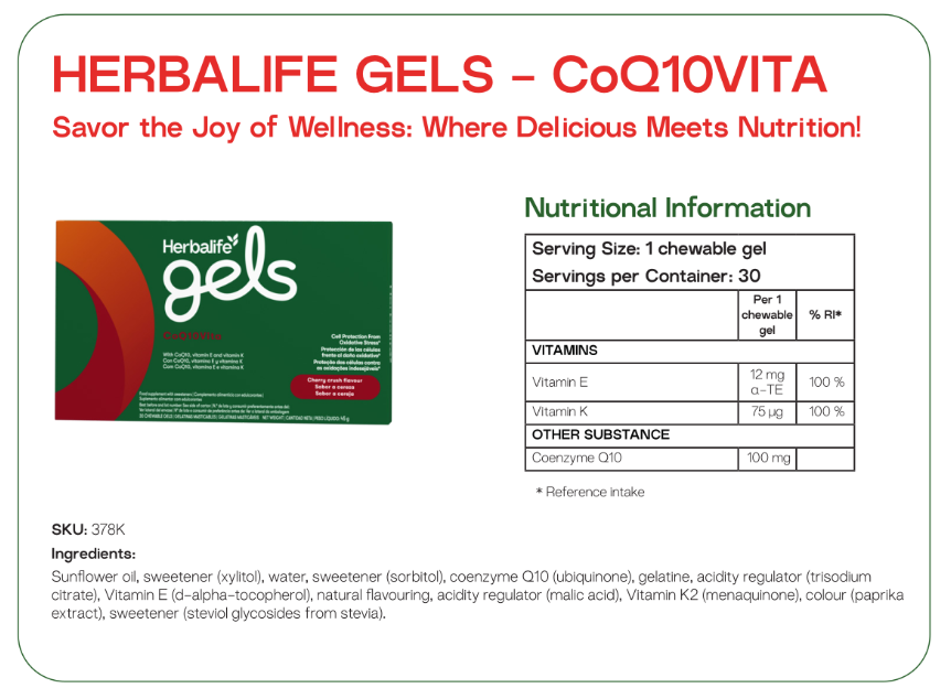 Herbalife Gels - CoQ10Vita Cherry Crush 30 chewable gels